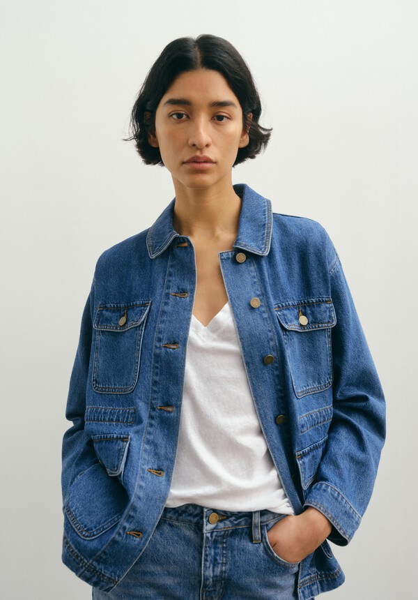 Nora Relaxed Denim Utility Jacket