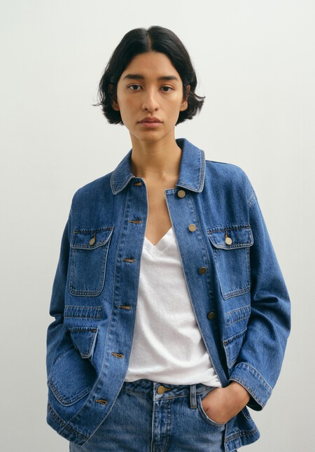 Nora Relaxed Denim Utility Jacket