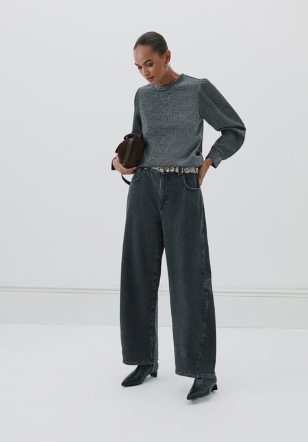 Emily Sparkle Puff Sleeve Jersey Top