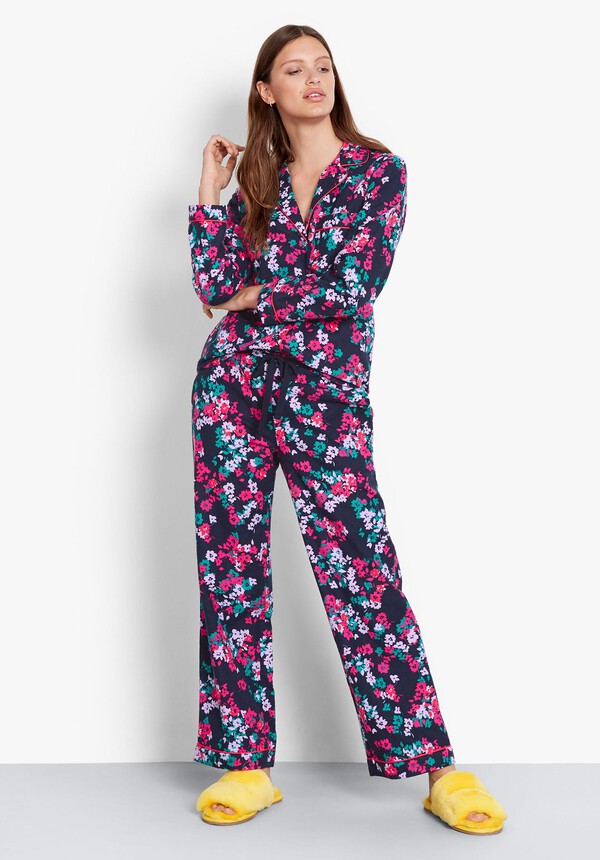 Silhouette Floral Piped Flannel Pyjamas