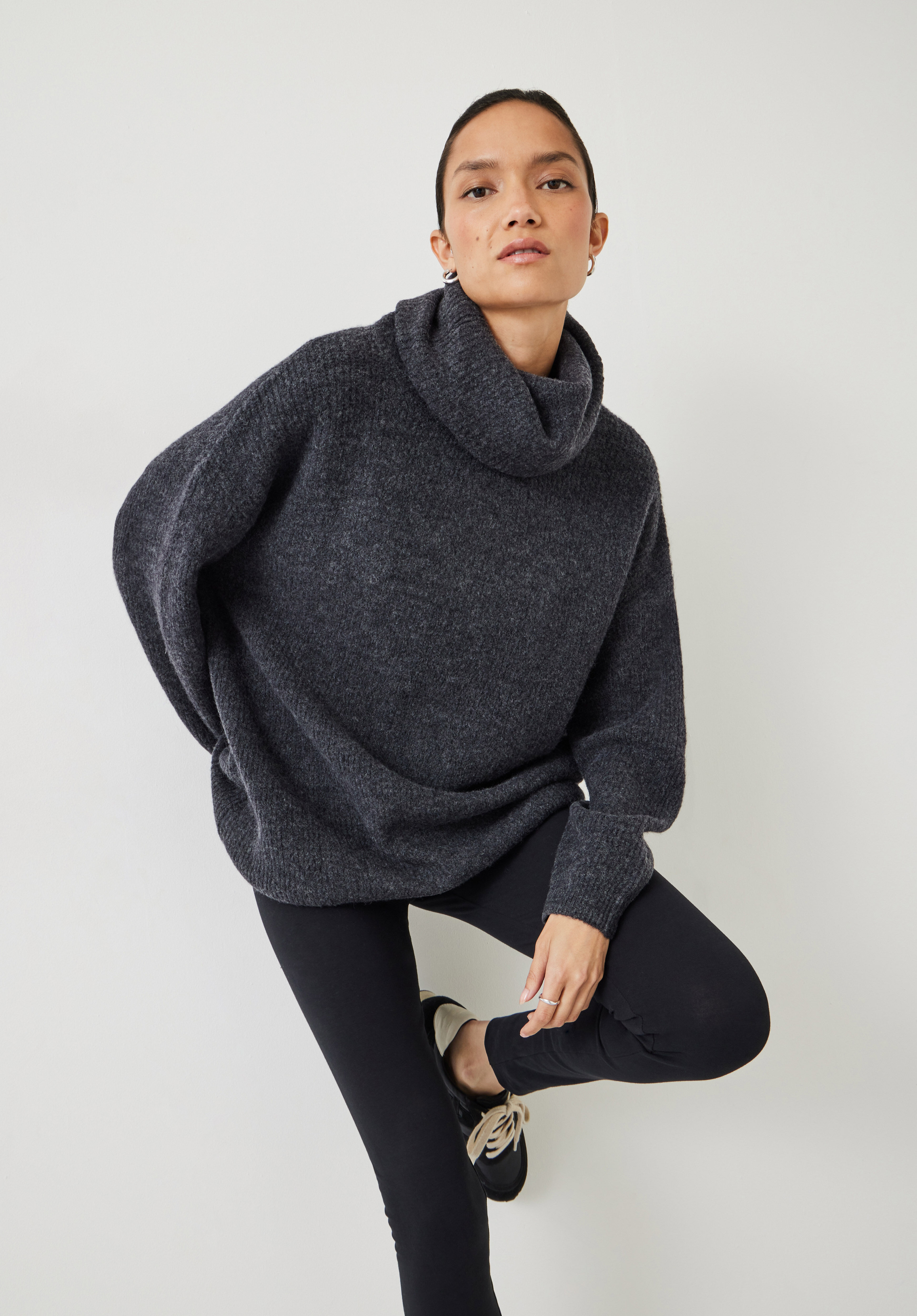 Dark grey roll neck jumper best sale