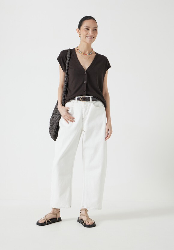 Fine Knit Button Front Vest Top