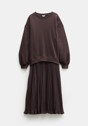 Gabriela Pleated Skirt Sweatshirt Dress