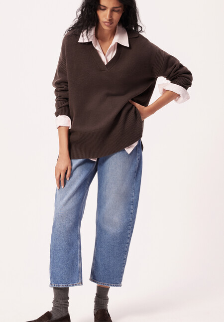 Collar Long Line Merino Jumper