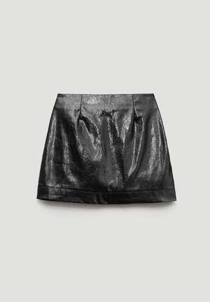 Crackle Patent Mini Skirt