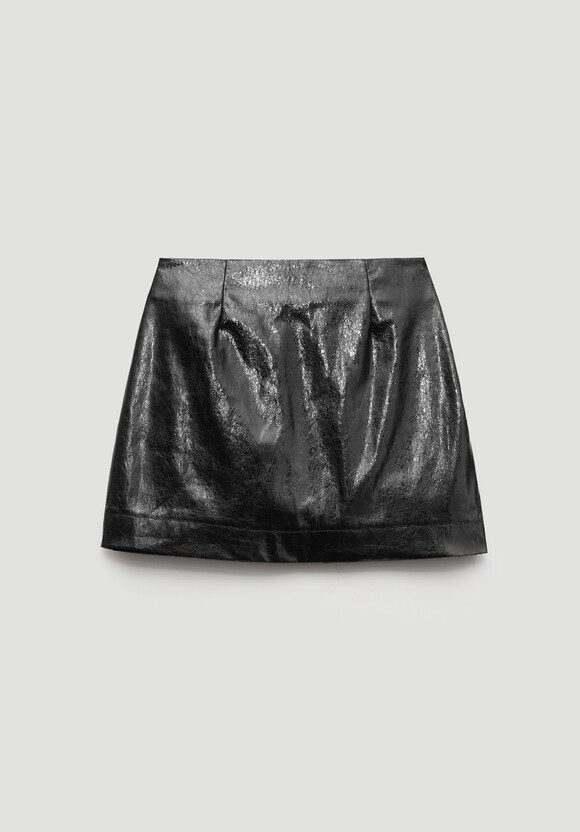 Crackle Patent Mini Skirt