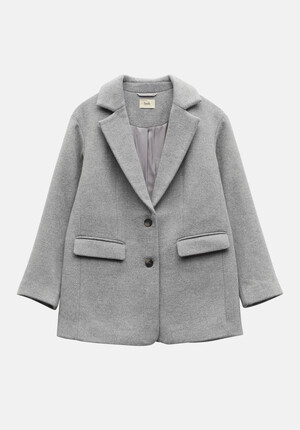 Wool Blend Blazer Coat