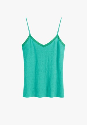 Lace Trim Jersey Linen Cami