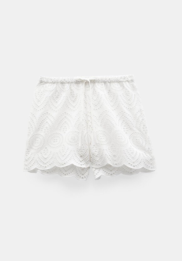 Margot Cotton Broderie Pull On Shorts