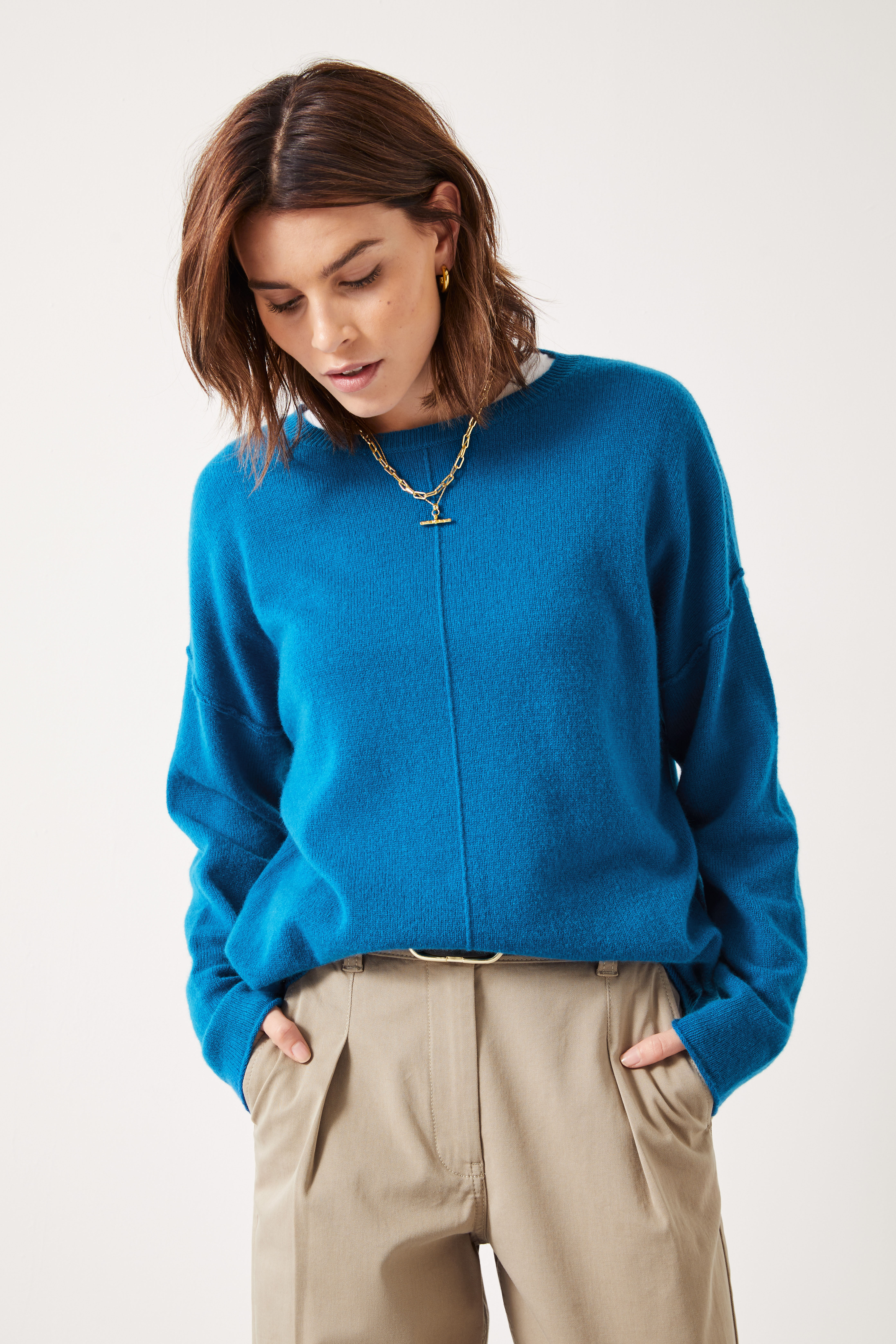 Blue cashmere shop jumper womens