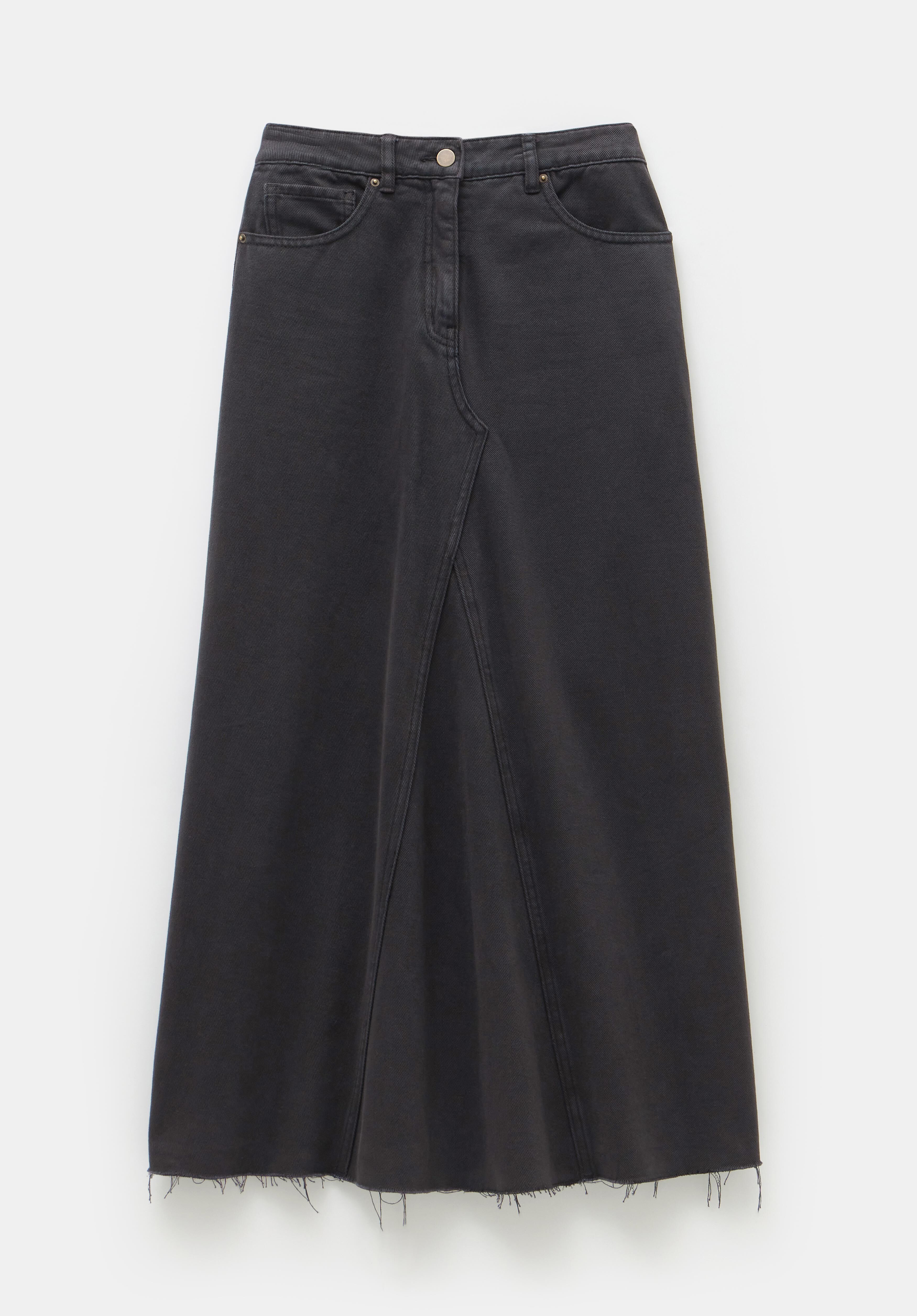 Rylie Denim Maxi Skirt Washed black hush
