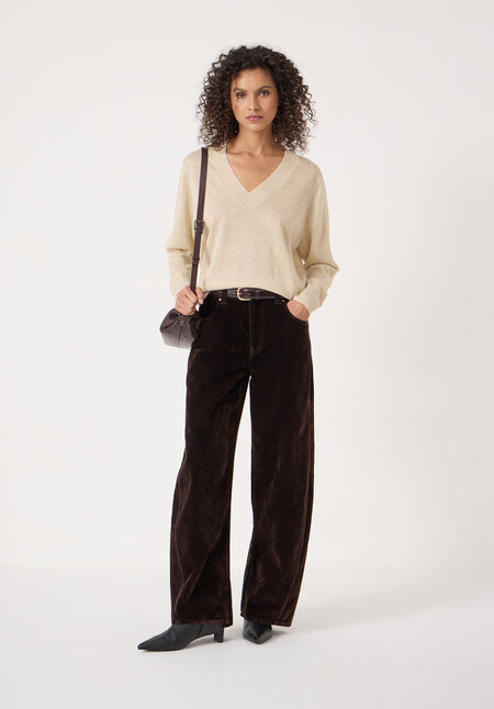 Gracey V Neck Metallic Jumper