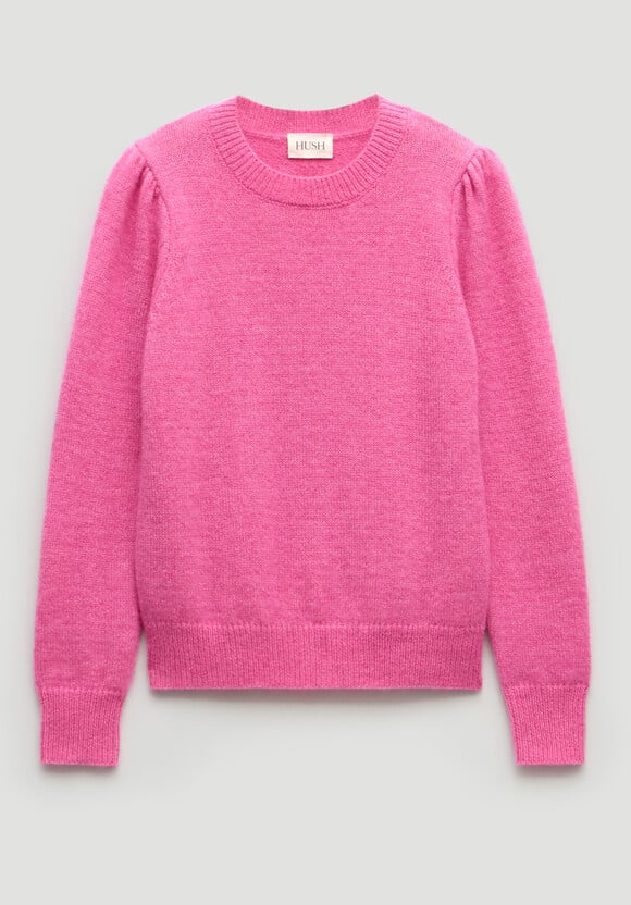Gathered Shoulder Wool Blend Jumper
