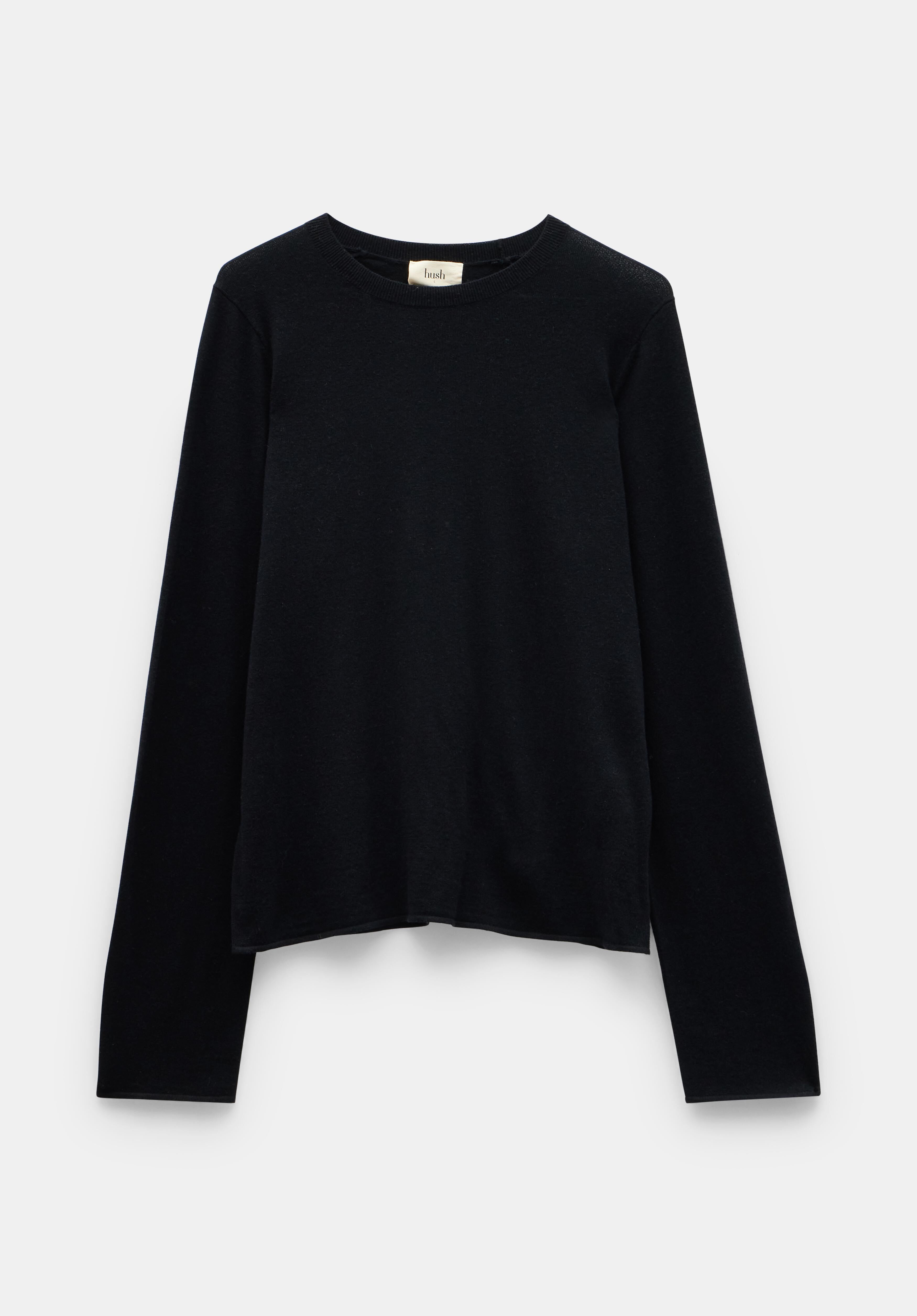 【超特価】 Jersey Sleeve Puff Emily Top hush | Black | トップス