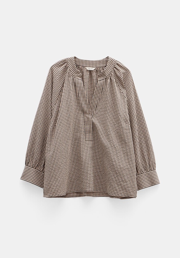 Rhea Cotton Crinkle Gingham Top