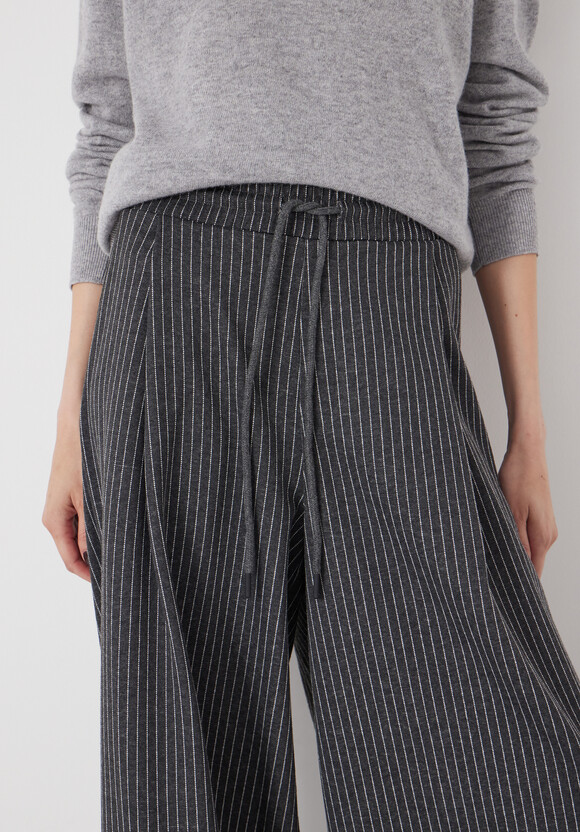 Pinstripe Wide Leg Jogger