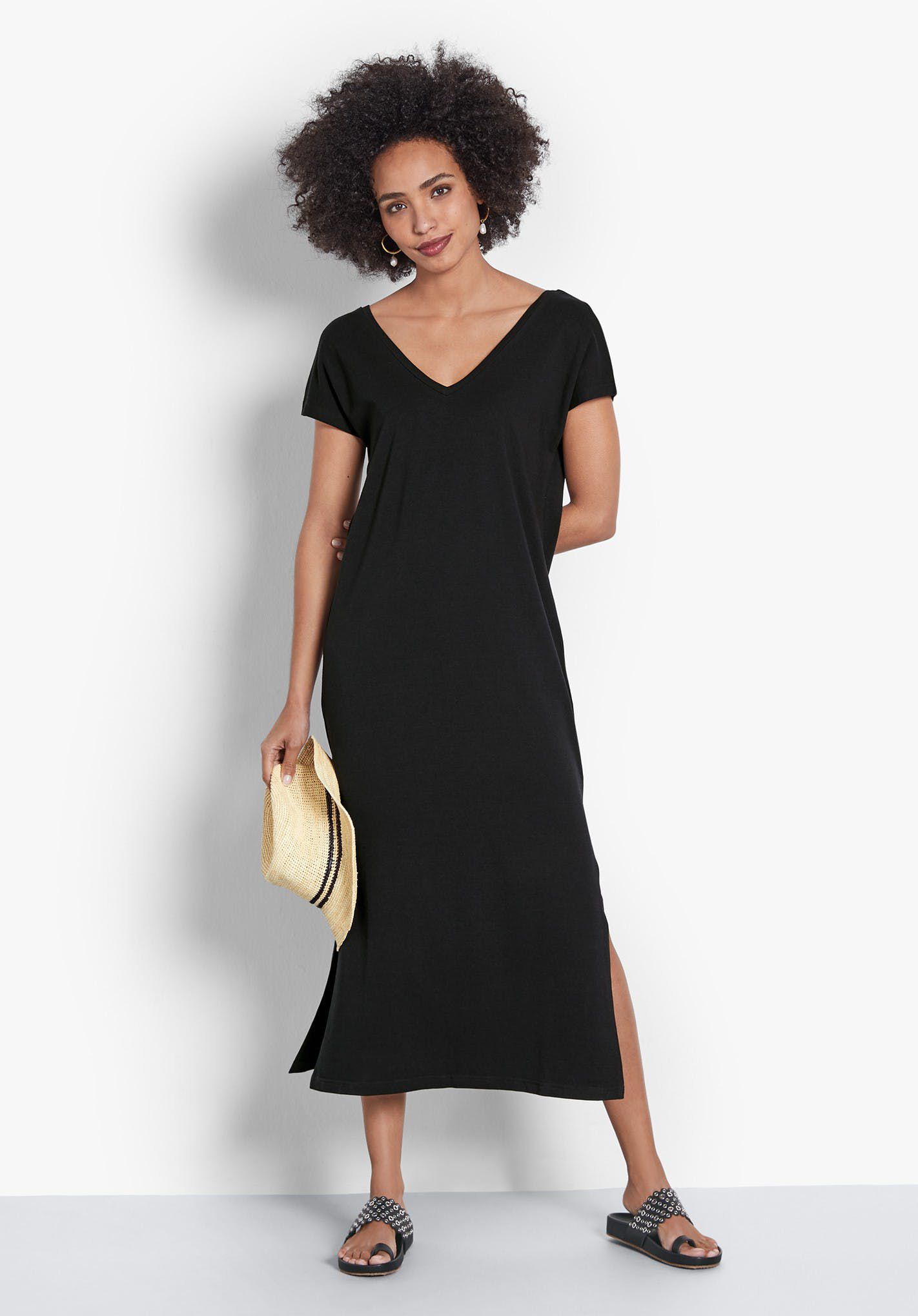 Bette V-Neck Jersey Dress | Midi T