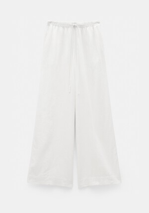 Linen Blend Petunia Wide Leg Trousers