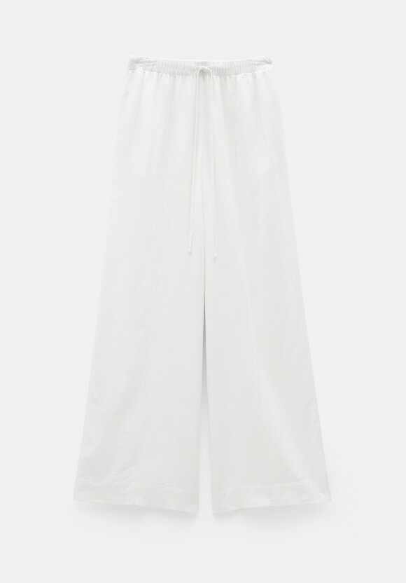 Linen Blend Petunia Wide Leg Trousers