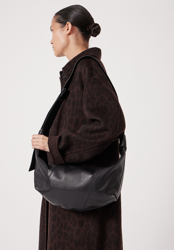 Oversized Leather Crescent Bag