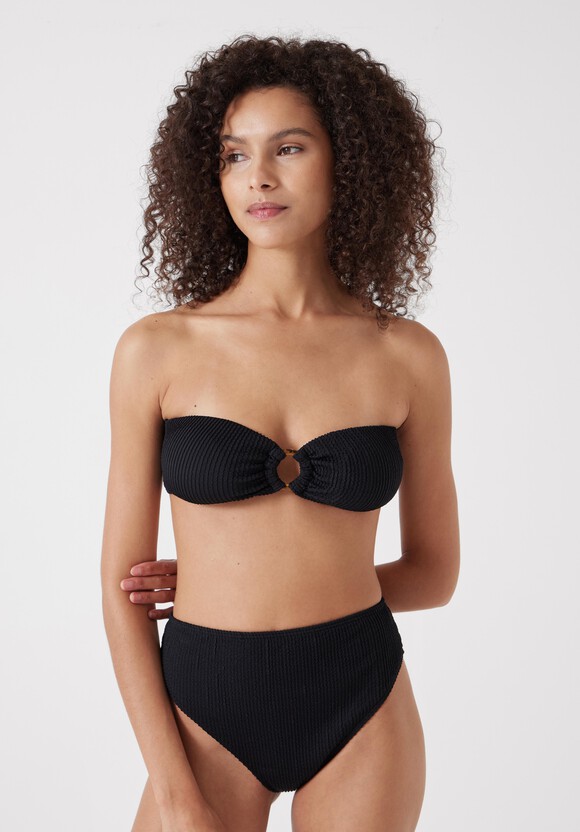 Ring Bandeau Crinkle Bikini Top
