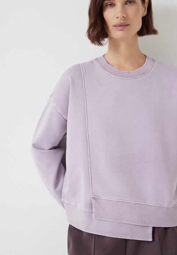 Asymmetric Layered Washed Sweatshirt