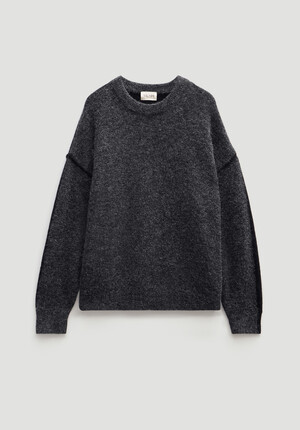 Colour Block Wool Blend Crew Jumper