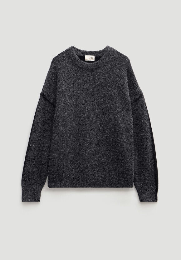 Colour Block Wool Blend Crew Jumper