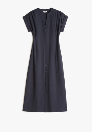 Textured Posy Midi Dress