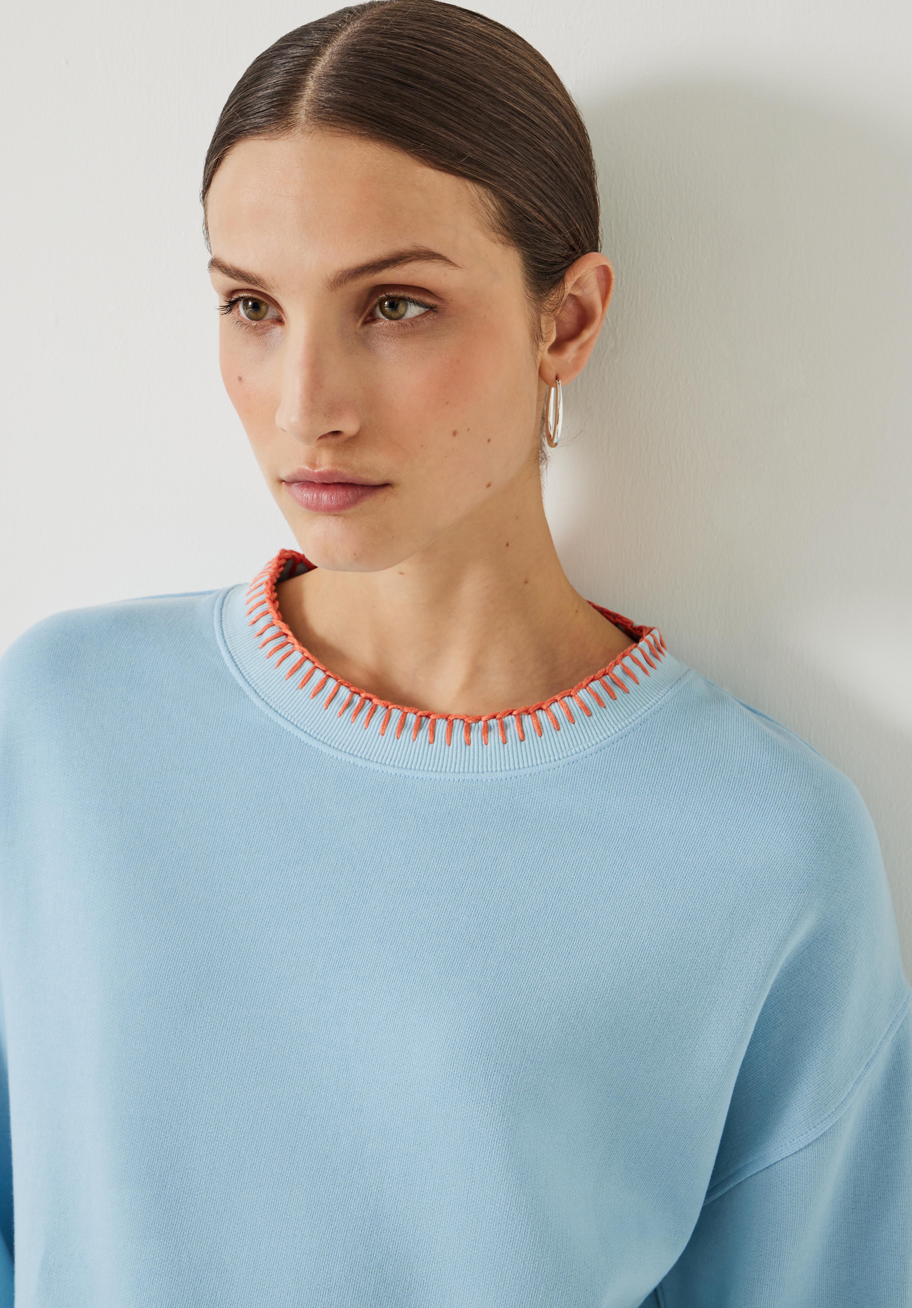 Hush contrast stitch sweatshirt pink outlet