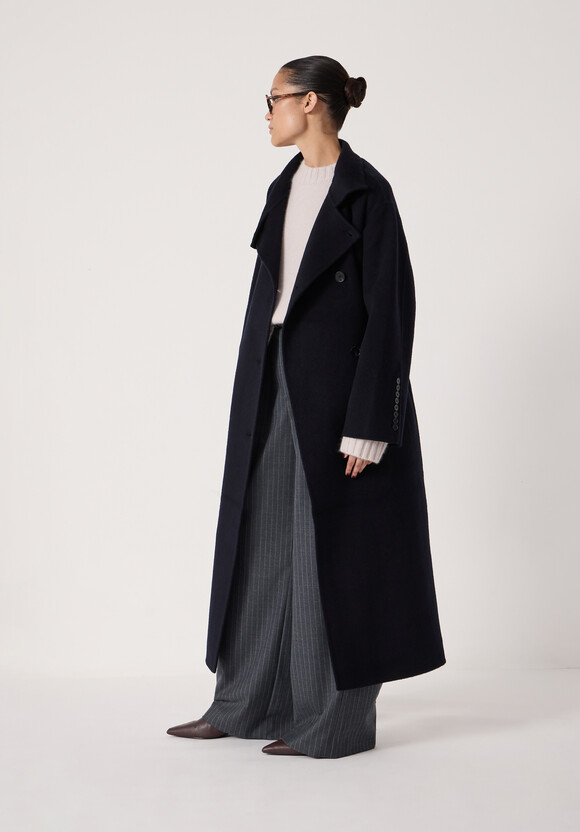 Pure Wool Double Faced Belted Coat