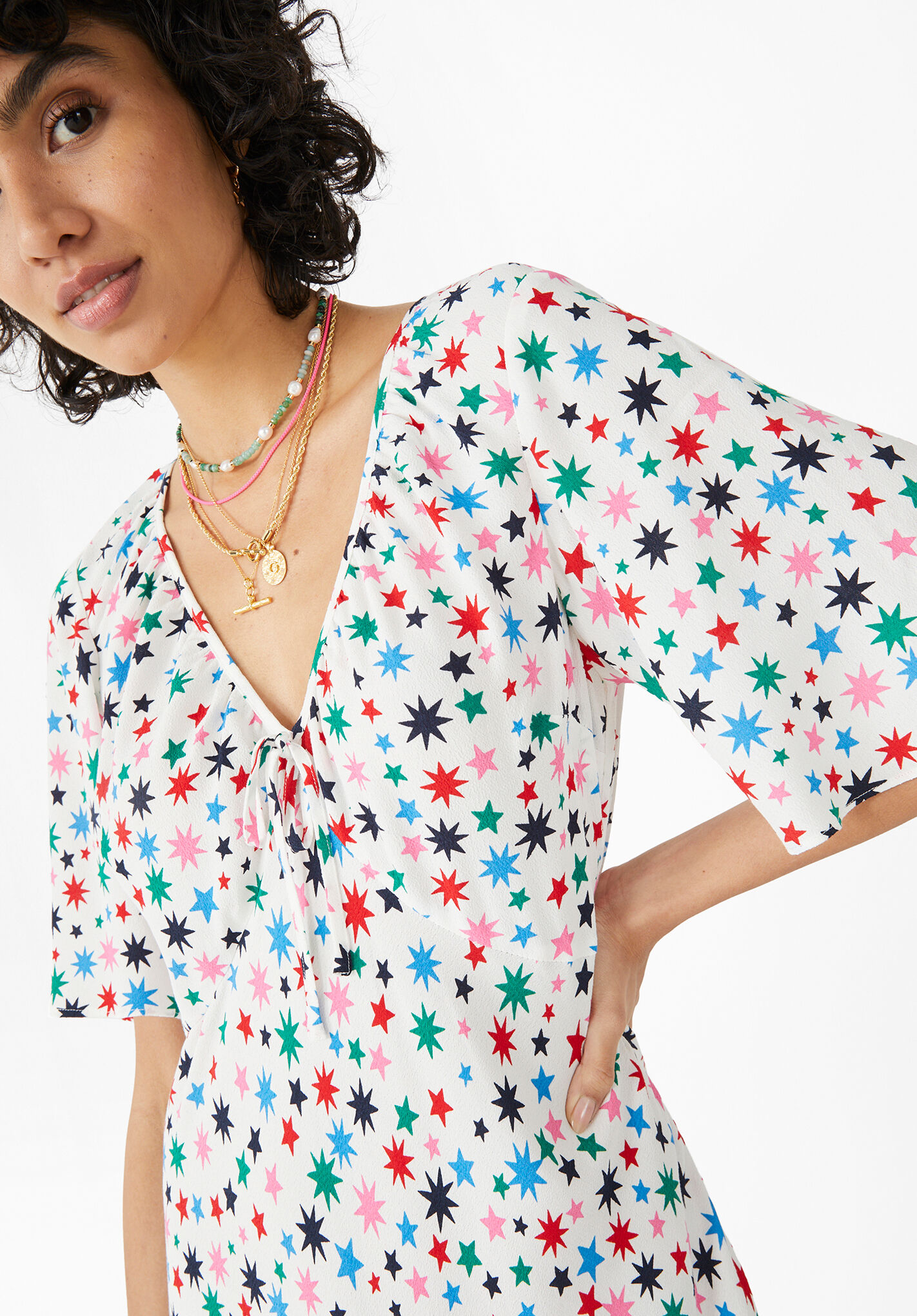 Star print tea dress best sale