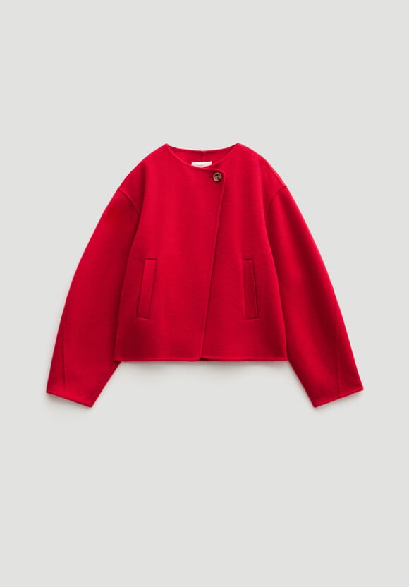 Pure Wool Double Faced Collarless Jacket