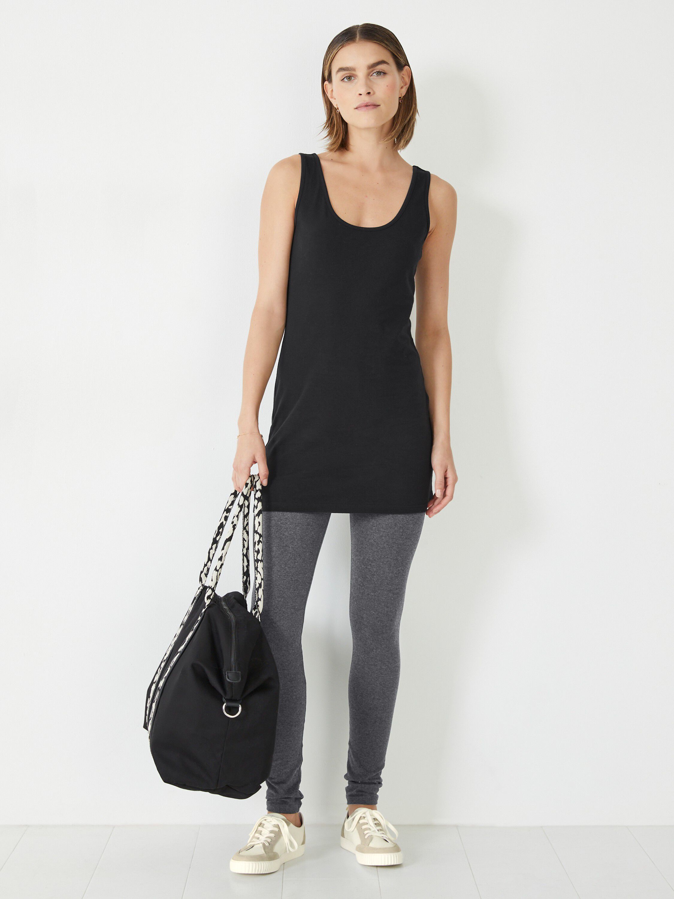Longline Tank Top Longline Sleeveless Tank Top Black hush
