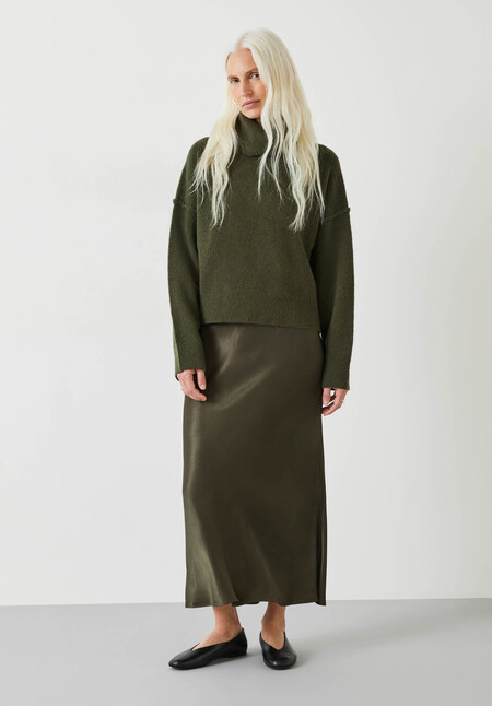 Meryll Crop Wool Blend Roll Neck Jumper