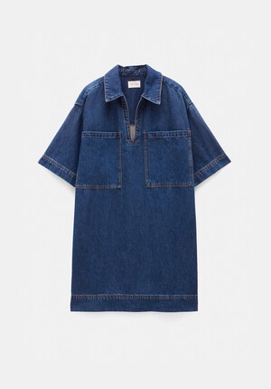 Alma Denim Contrast T-Shirt Dress