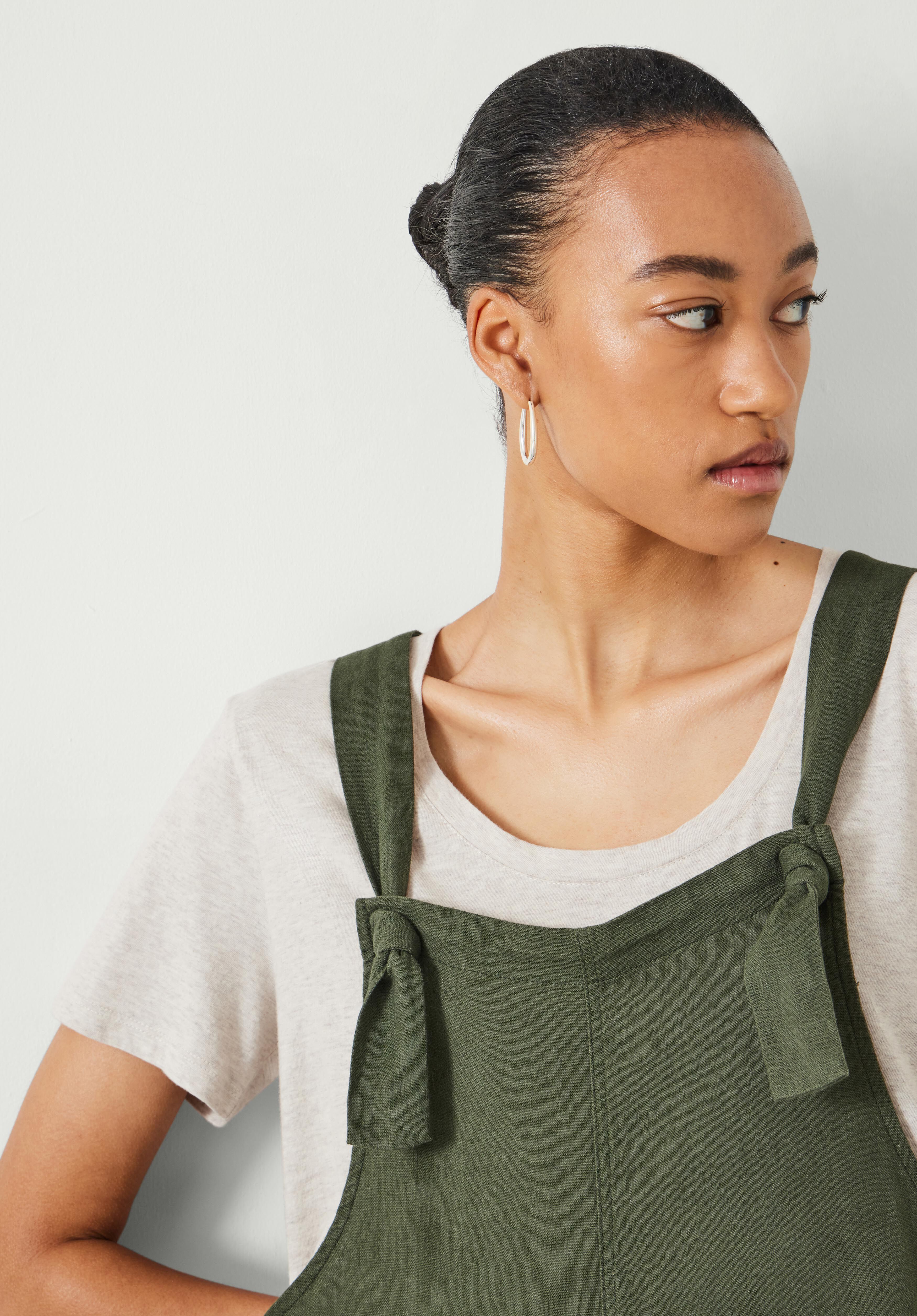 Linen dungaree dress new arrivals