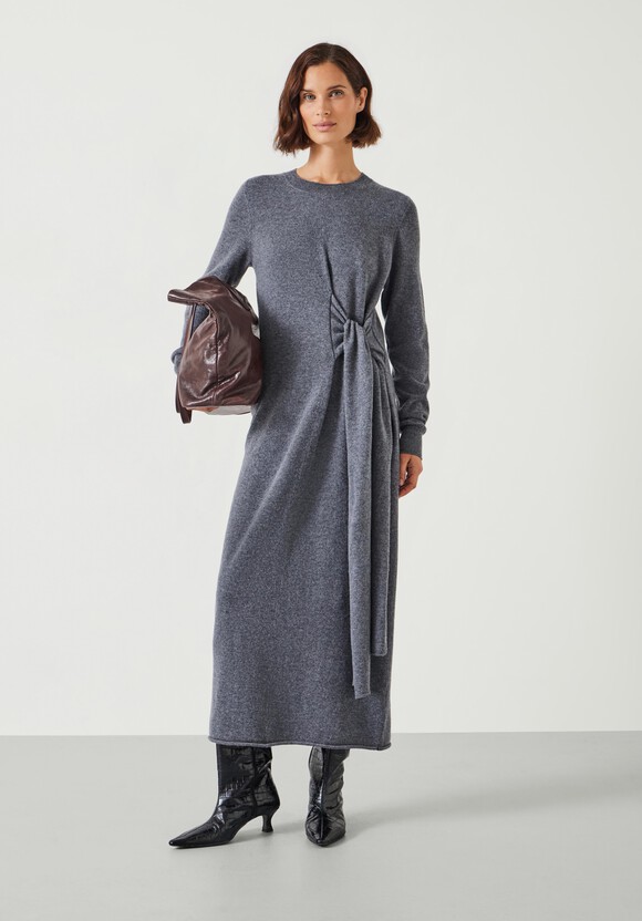 Tilly Tie Waist Merino Wool Midi Dress