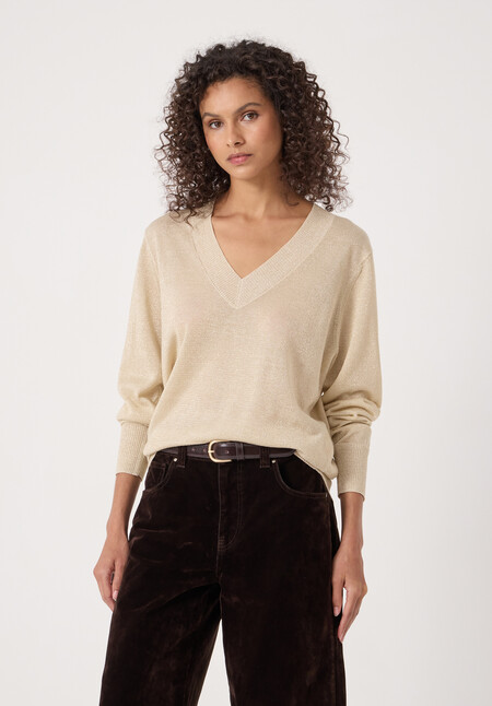 Gracey V Neck Metallic Jumper