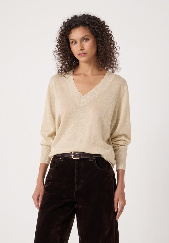 Gracey V Neck Metallic Jumper Gracey V Neck Metallic Jumper