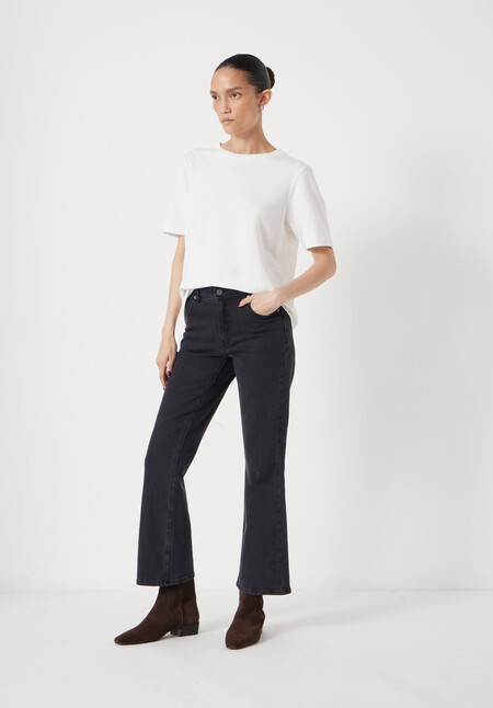 Eliana Cropped Mid Rise Bootcut Jeans