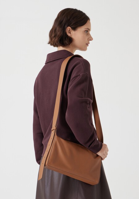 Cleo Minimal Leather Crossbody Bag