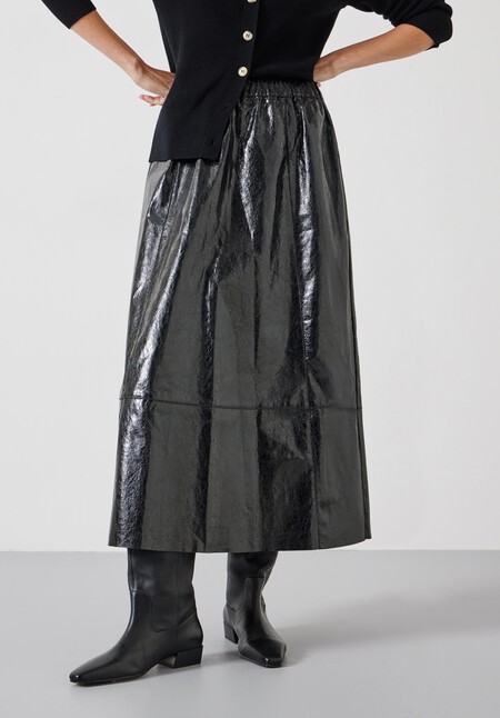 Crackled Patent Skirt