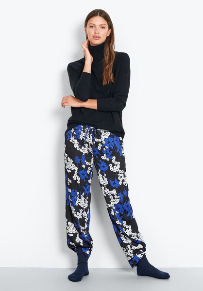 Piped Printed Trousers