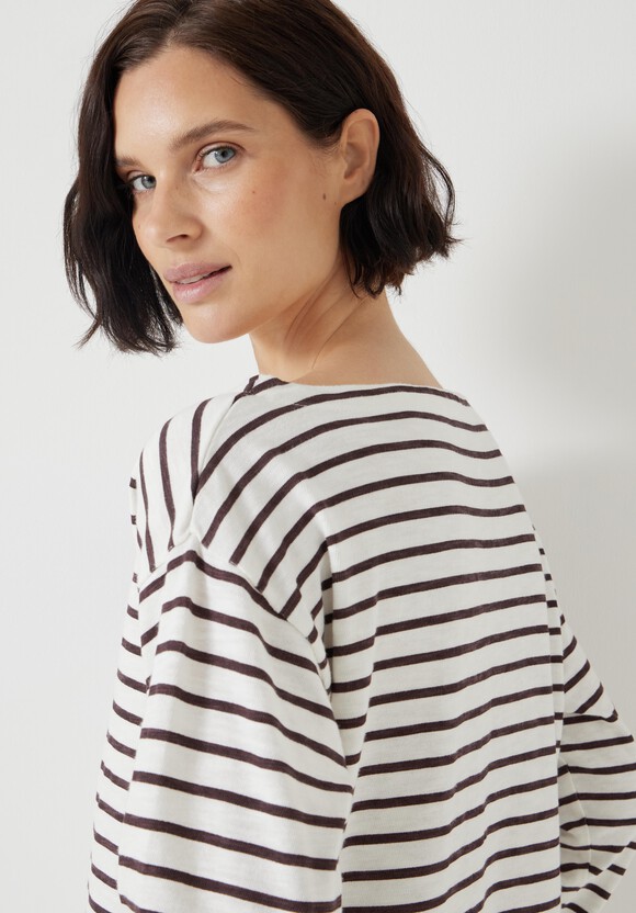Slash Neck Stripe Top