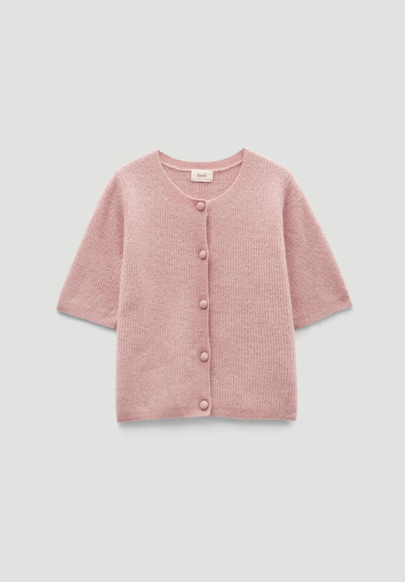 Short Sleeve Ribbed Cardigan