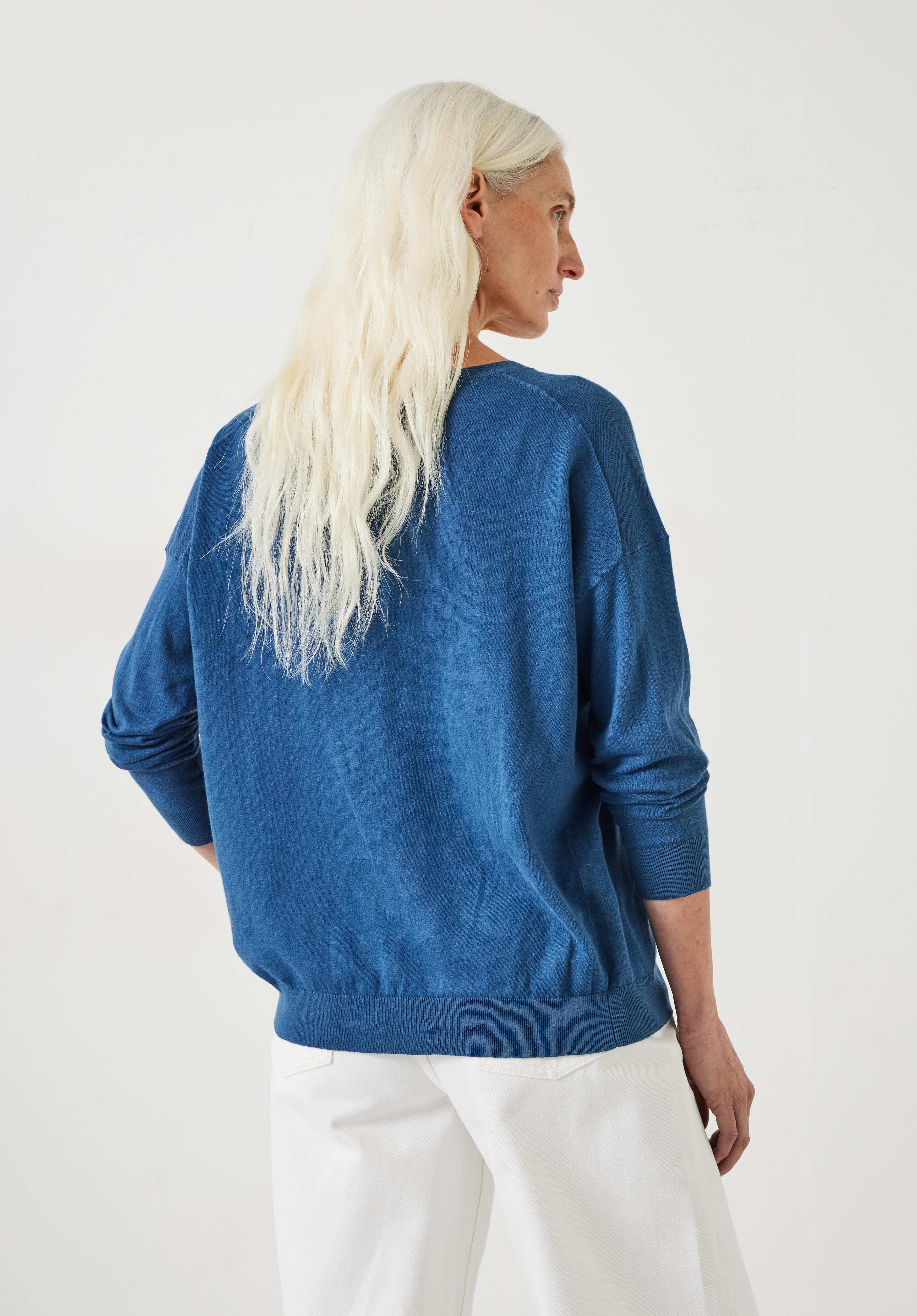 Lowenna Linen Jumper Inky Blue hush
