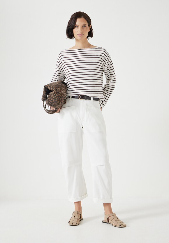 Slash Neck Stripe Top