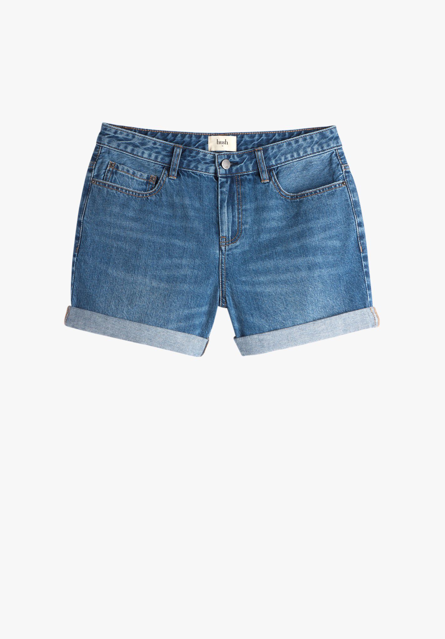 Teal denim shorts online