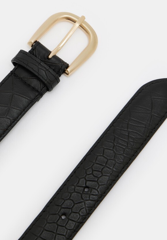 Callie Croc Emboss Leather Belt